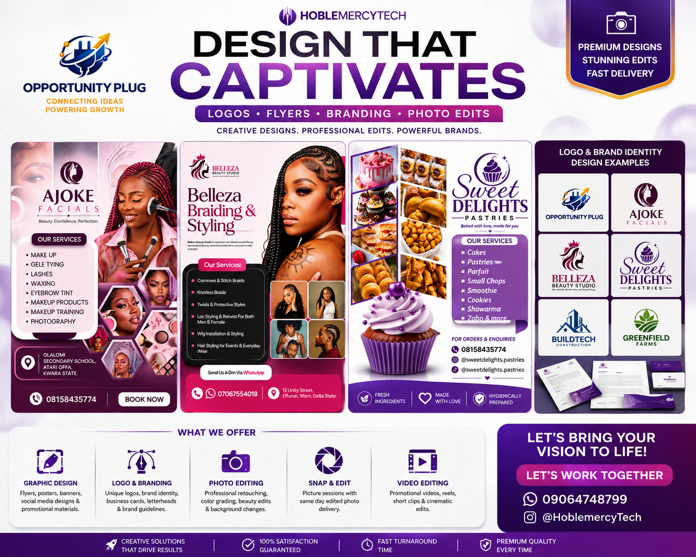 HoblemercyTech flyer, logo and branding design gallery